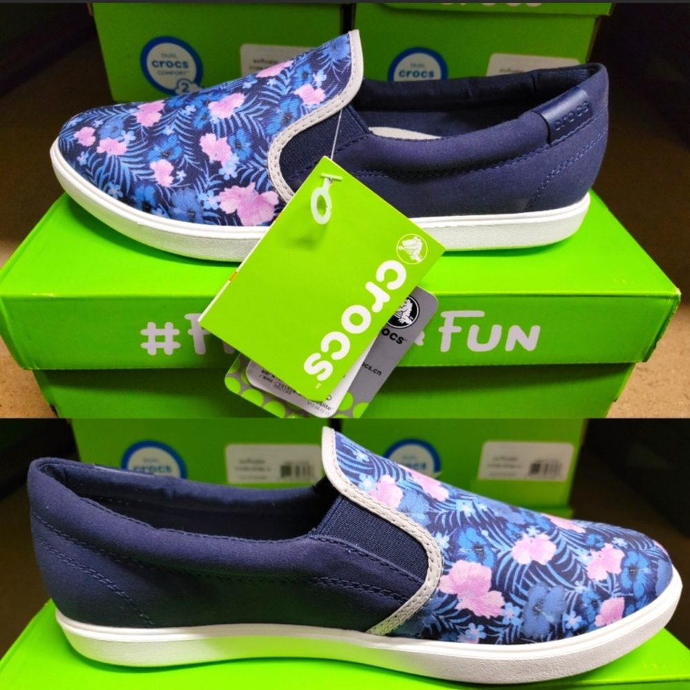Crocs Citilane Twill Graphic Floral Slip On Shoe